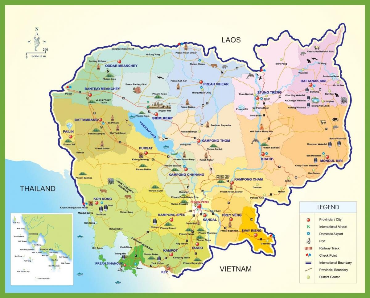 Kambodsja reise kart