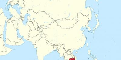 Kart over Kambodsja i asia