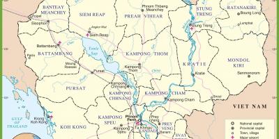 Kart over Kambodsja politiske
