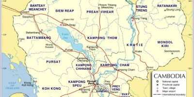 Kart over Kambodsja veien