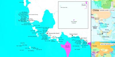 Kart over øyene Kambodsja